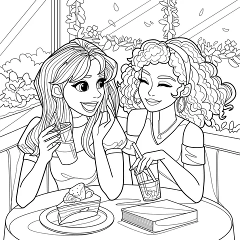 Best - friends' pleasant afternoon - tea time