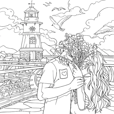 Romantic Flower - Giving by the Lighthouse
