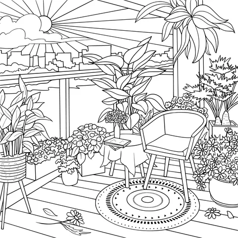 A Cozy Corner on the Sunny Balcony