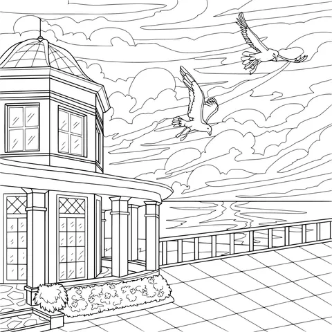 Seaside Villa at Sunset