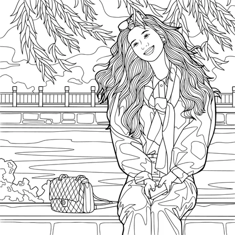 Woman Resting by the River