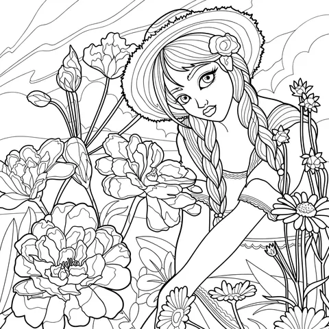 Maiden in the Flower - bed