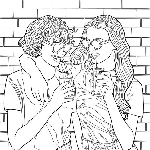 Friends Drinking Together
