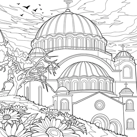 Domed Church in the Sunset