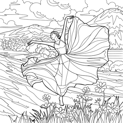 Woman dancing in the field