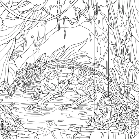 Dragon and Pixie in the Fantasy Forest