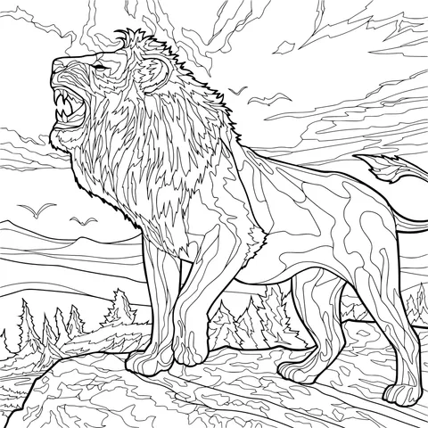 Roaring Lion on the Rock