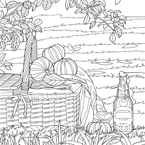 Escena de picnic de otoño