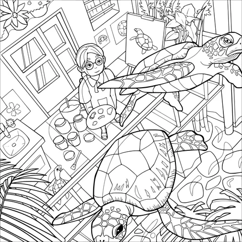 An Artist's Creative Time with Turtles