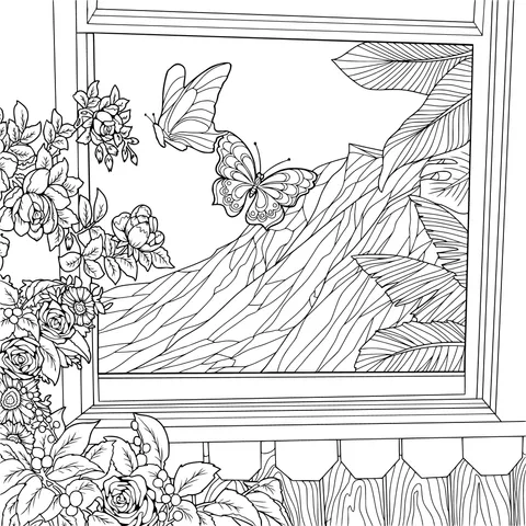 Butterflies Dancing by the Window