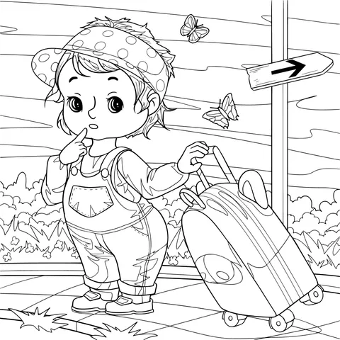 A child ready to set off