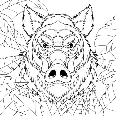 Colorful Wild Boar Head