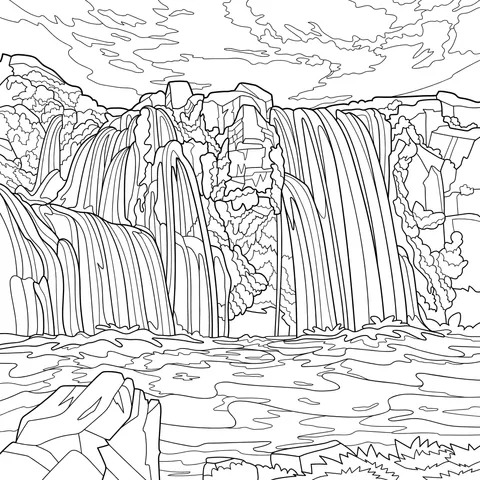 Magnificent Waterfall Landscape