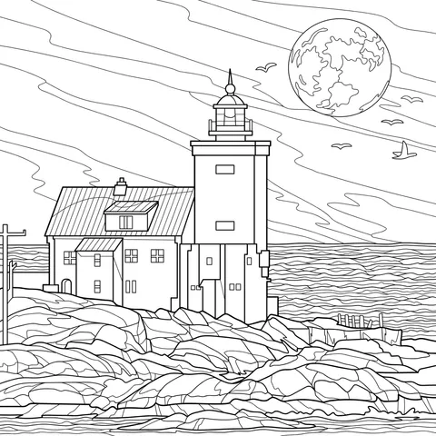 Faro bajo la luz de la luna