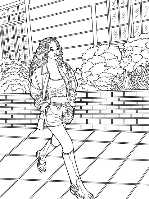 A Stylish Strolling Woman