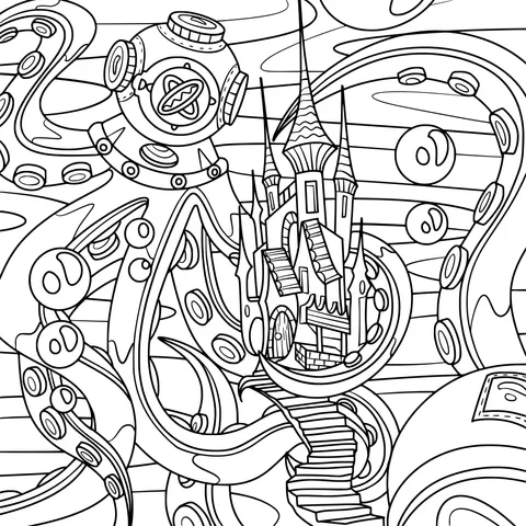 Fantastic Octopus and Castle