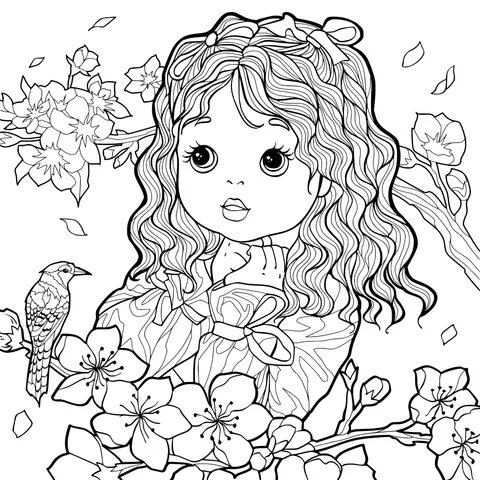 Garota entre as flores