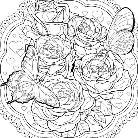 Design Sonhador de Rosas e Borboletas