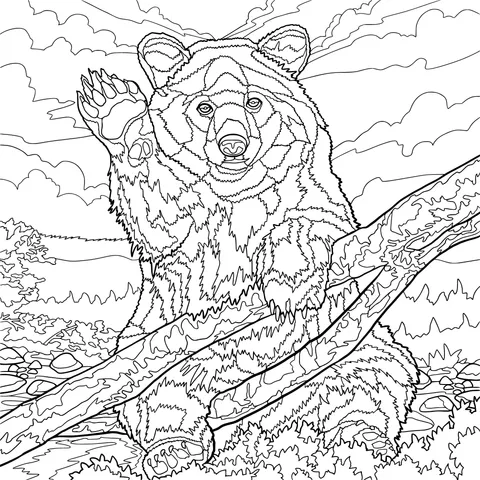 Waving Brown Bear