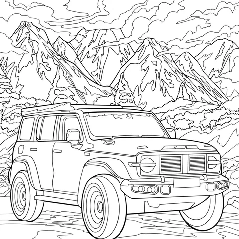 Off - road vehicle in the mountains