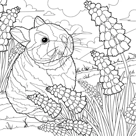 Rabbit in the Flower - Bed