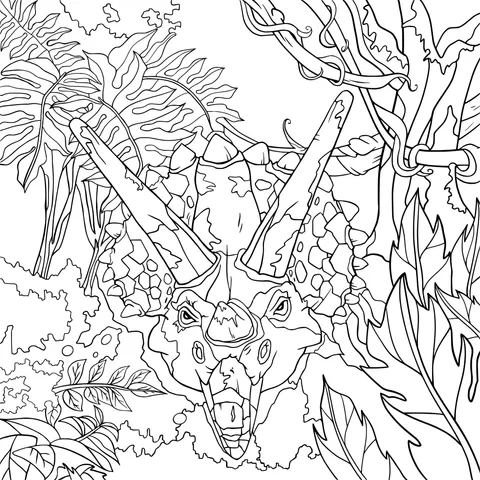 Triceratops in the Jungle