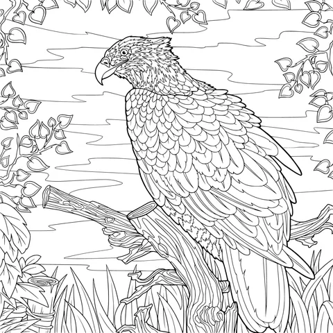 Eagle perched on a branch