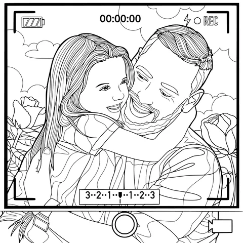 Warm Hug Moment Between Father and Daughter