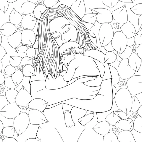 Baby Sleeping in Mother's Arms