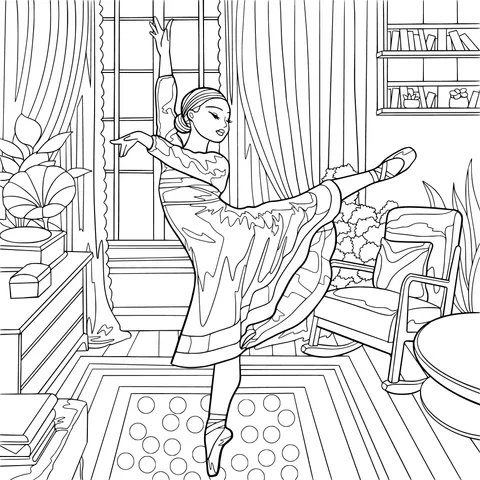 Ballet Dancer Dancing Indoors