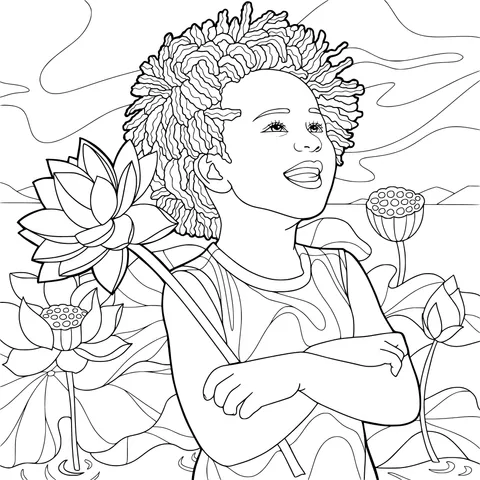 Child Holding a Lotus