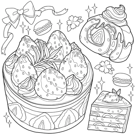 Strawberry Dessert Illustration