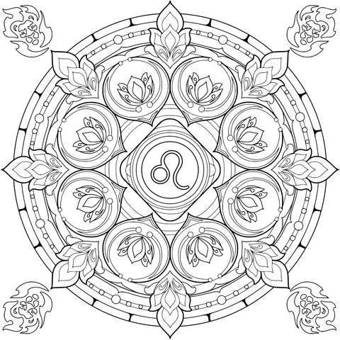 Leo Mandala Pattern