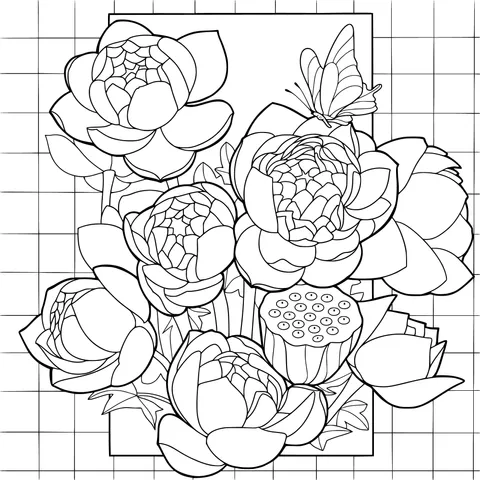 Colorful Flower and Butterfly Illustration