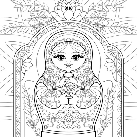 Russian Matryoshka Doll Illustration