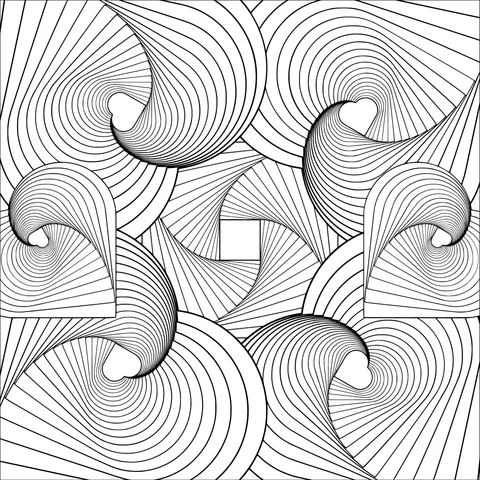 Colorful Heart - shaped Swirl Pattern