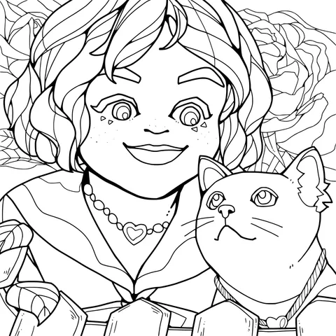 Girl and Cat