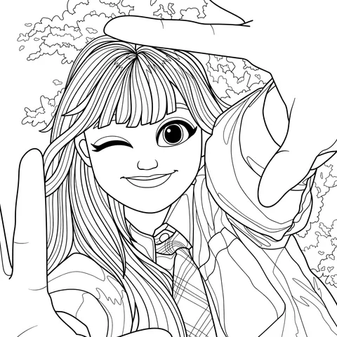 Cute Selfie of a Playful Girl