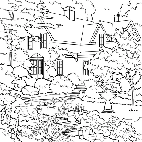 繁花环绕的雅致住宅