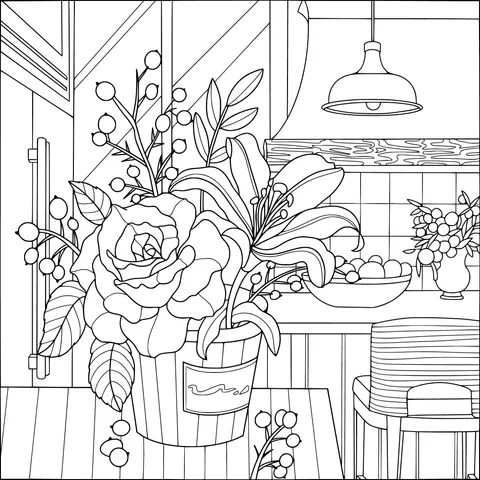 Flowers in a Vase Indoors