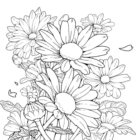 A bunch of yellow daisies