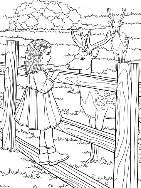 A Girl and Deer's Gaze