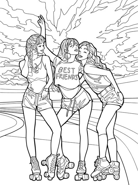 Best Friends' Roller - skating Time