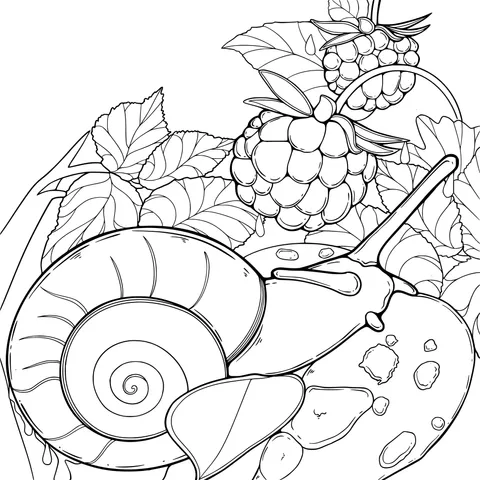 Snail and Raspberries