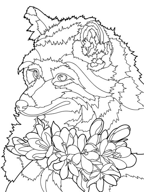 Fox with Flowers