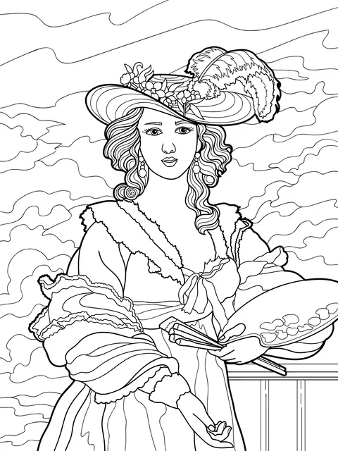Classical Lady Holding a Palette