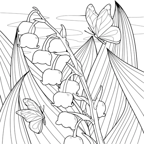 Lily - of - the - valley and Butterflies