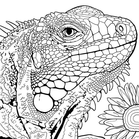 Lizard and Sunflower