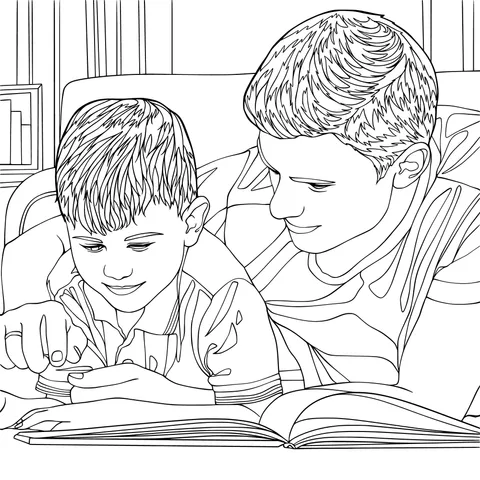Father - son reading time
