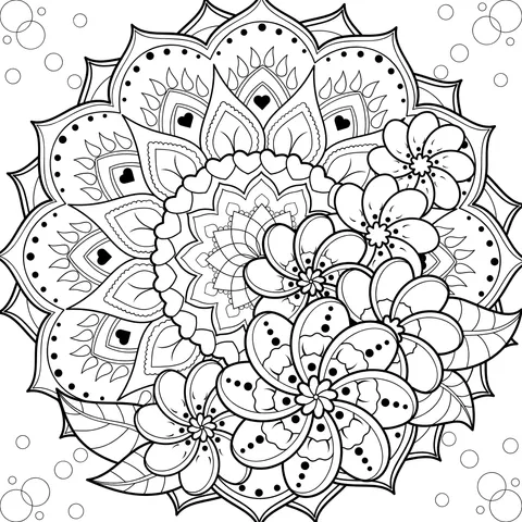 Colorful Mandala and Floral Pattern